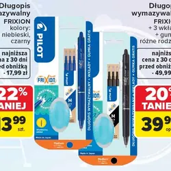 Długopis wymazywalny FRIXION + 3 wkłady + gumka