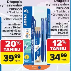 Długopis wymazywalny FRIXION + 3 wkłady + 2 długopisy olejowe