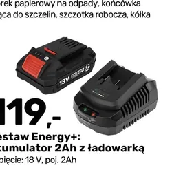 Zestaw Energy+: akumulator 2Ah z ładowarką