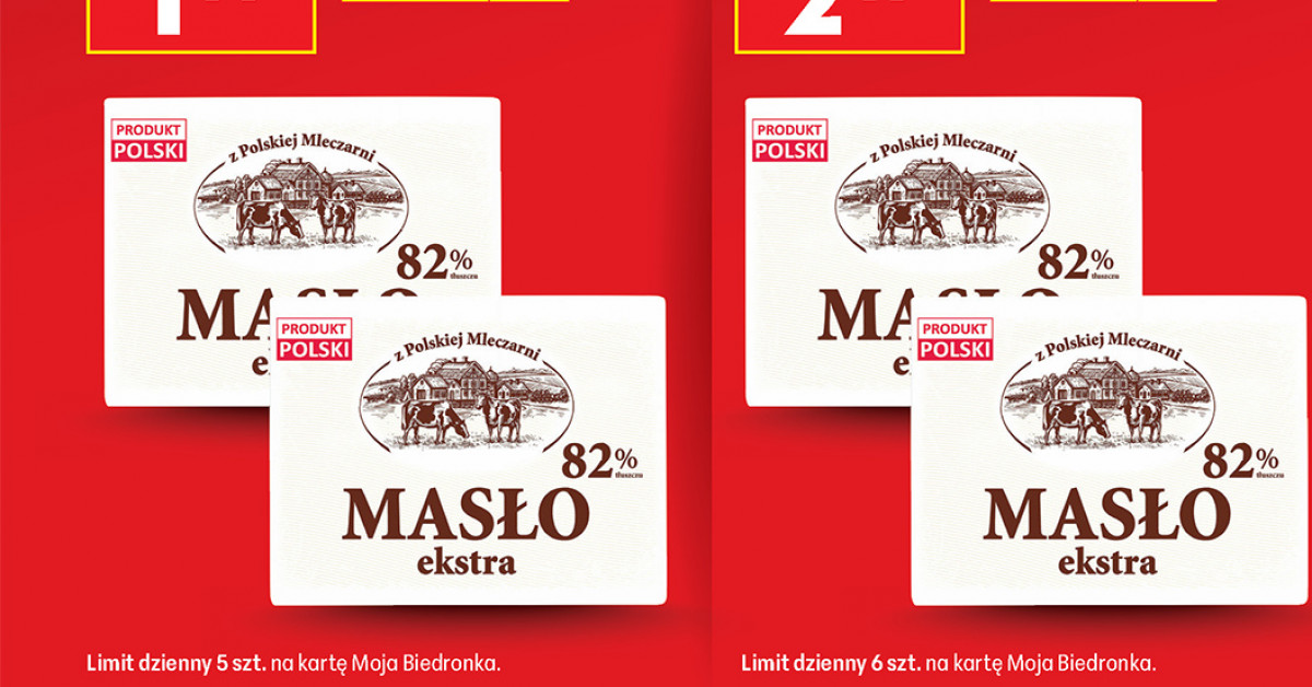 Masło Ekstra za 1,99 zł w Biedronce! Zrób zapas, zanim zniknie z półek