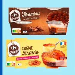 Deser CARREFOUR TIRAMISU, CRÈME BRÛLÉE