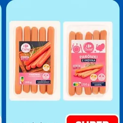 Parówki z indyka, parówki z fileta indyka CARREFOUR