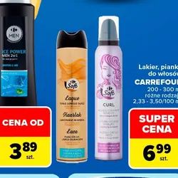 Lakier, pianka do włosów Carrefour