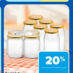 Komplety słoików z nakrętkami w kolorze złotym CARREFOUR