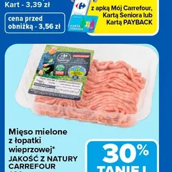 Mięso mielone z łopatki wieprzowej JAKOŚĆ Z NATURY CARREFOUR