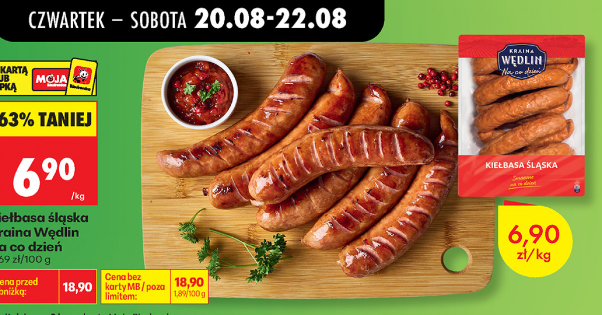 Szokująca obniżka w Biedronce: Kiełbasa śląska za jedyne 6,90 zł (wcześniej 18,90 zł)!