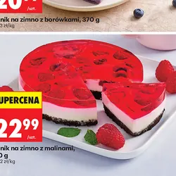 Sernik na zimno z malinami