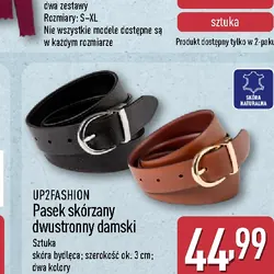 Pasek skórzany dwustronny damski