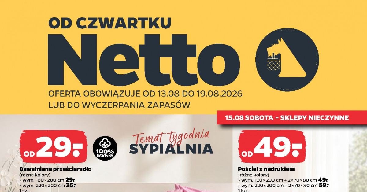 Nowa gazetka Netto 13.08–19.08: Odkryj hity tygodnia — wszystko, co warto kupić teraz!