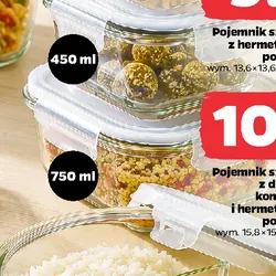 Pojemnik szklany z dwiema komorami i hermetyczną pokrywą 750 ml