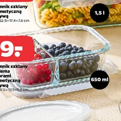 Pojemnik szklany z dwiema komorami i hermetyczną pokrywą 650 ml