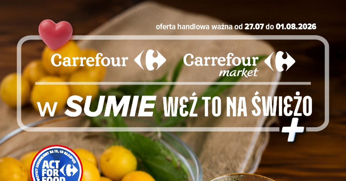 Najlepsze promocje z gazetki Carrefour: arbuz za 1,99 zł, filety tilapii za 1,59 zł i więcej