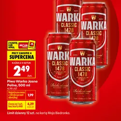 Piwo Warka Jasne Pełne, 500 ml