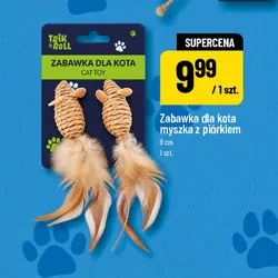 Zabawka dla kota myszka z piórkiem