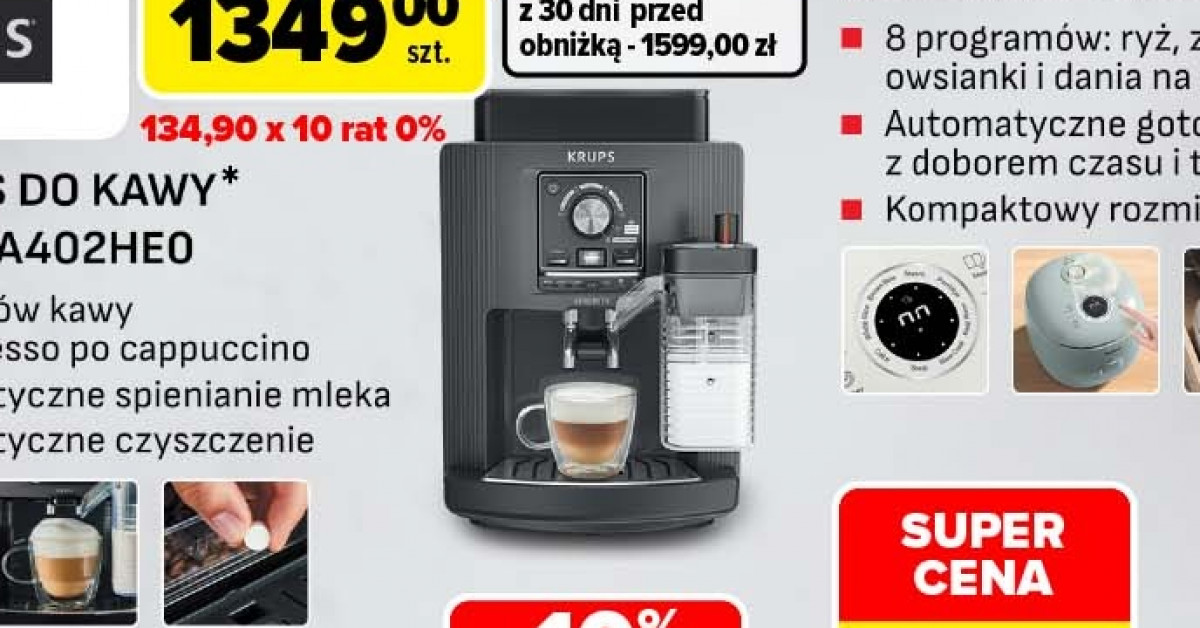 Ekspres Krups tańszy o 250 zł! Idealny moment, by zrobić prezent dla kawosza