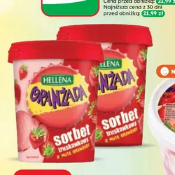 Lody sorbet truskawkowy oranżada Hellena