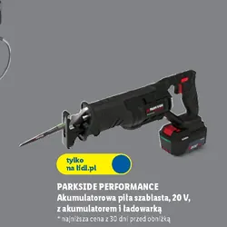 PARKSIDE PERFORMANCE Akumulatorowa piła szablasta, 20 V, z akumulatorem i ładowarką