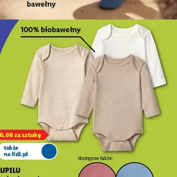 Body niemowlęce z biobawełny, 3 sztuki