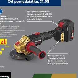 PARKSIDE PERFORMANCE Akumulatorowa szlifierka kątowa, 20 V, PPWSA 20-Li A1