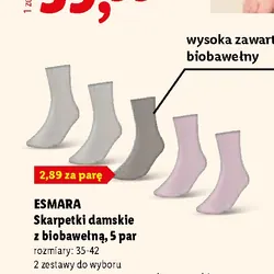 Skarpetki damskie z biobawełną, 5 par