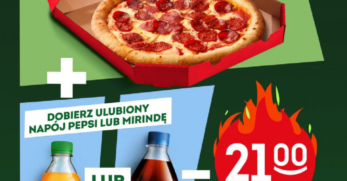Pizza na wynos + napój za 21 zł — najlepszy zestaw na szybki obiad!