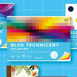 Blok techniczny kolorowy A4