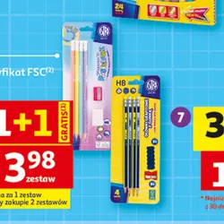 Ołówki grafitowe z gumką i temperówką