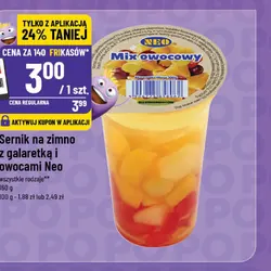 Sernik na zimno z galaretką i owocami Neo