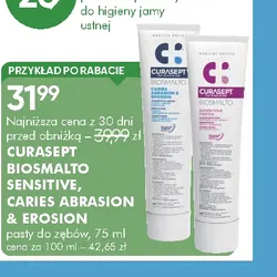 CURASEPT BIOSMALTO SENSITIVE, CARIES ABRASION & EROSION pasta do zębów