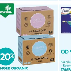 GINGER ORGANIC SUPER, NORMAL tampony higieniczne