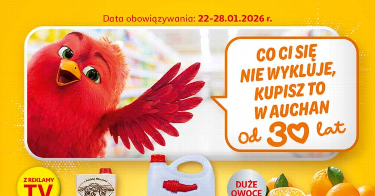 Nowa gazetka Auchan 22–28.01: 7 hitów, które musisz sprawdzić zanim zrobisz zakupy!