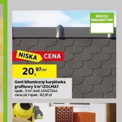 Gont bitumiczny karpiówka grafitowy 3 m² IZOLMAT