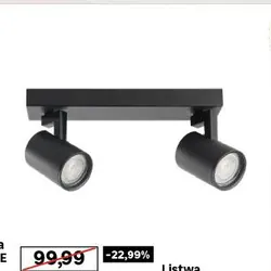 Listwa reflektorowa czarna 2 x GU10