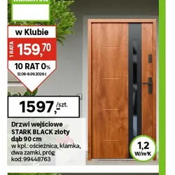 Drzwi wejściowe STARK BLACK złoty dąb