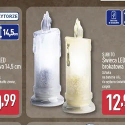 Świeca LED brokatowa 18 cm