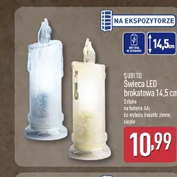 Świeca LED brokatowa 14,5 cm