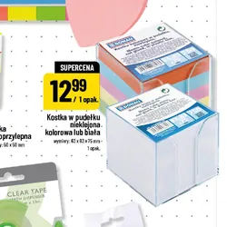 Kostka w pudełku nieklejona kolorowa lub biała