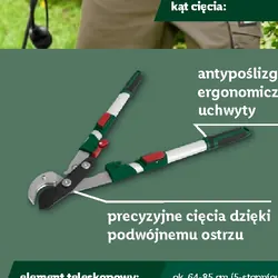 Teleskopowy sekator kowadełkowy lub nożycowy
