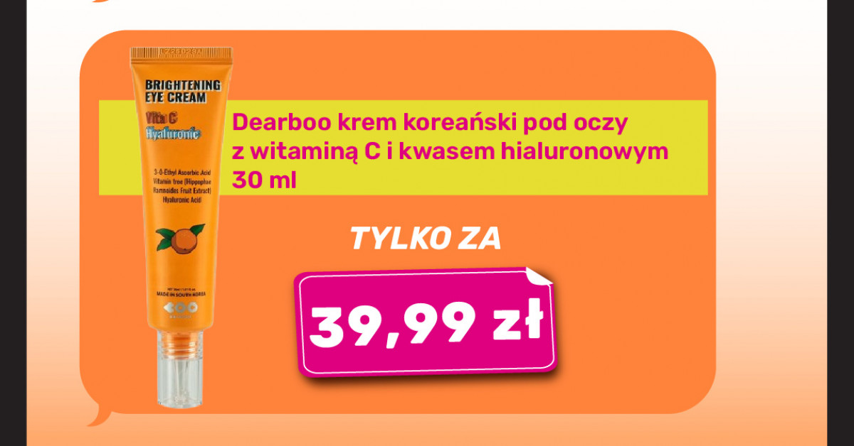 Koreański krem pod oczy z witaminą C w Biedronce za 39,99 zł — taniej niż w drogerii? Sprawdzamy