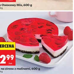 Sernik na zimno z malinami
