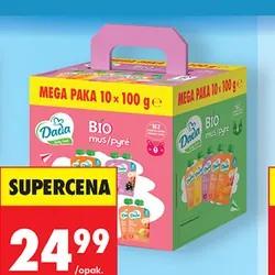 Mus owocowy Dada Baby Food Bio, 10x100 g