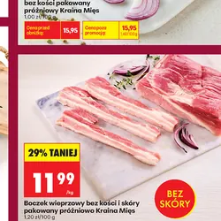Boczek wieprzowy bez kości i skóry pakowany próżniowo