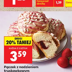 Pączek z nadzieniem truskawkowym i mascarpone