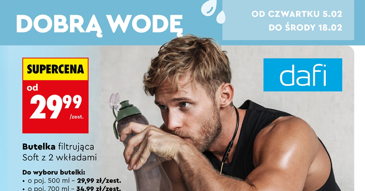 Woda prosto z kranu jak z butelki za 44,99 zł? Butelka filtrująca Solid w Biedronce robi furorę