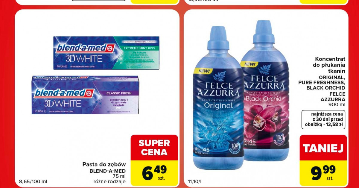Hit promocji w Carrefour: płyn do płukania Felce Azzurra prawie 30% taniej!