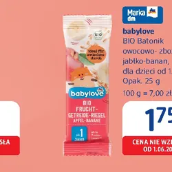 babylove BIO Batonik owocowo-zbożowy jabłko-banan