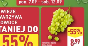 Winogrona bezpestkowe obniżone z 19,99 zł do 8,99 zł – hit sezonu w Aldi!
