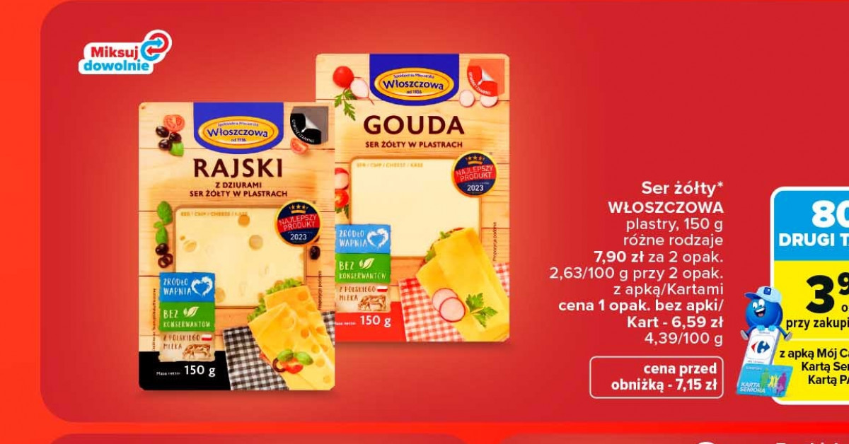 Ser żółty WŁOSZCZOWA za 3,95 zł — hit śniadań i kanapek w supercenie!