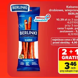 Kabanosy drobiowe, wieprzowe BERLINKI