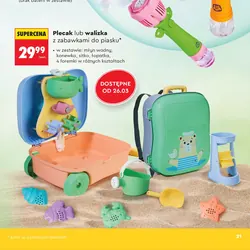 Plecak lub walizka z zabawkami do piasku